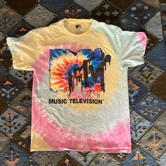 💙3/$30 "Vintage" Forever 21 MTV Tie-Dye Tee - Picture 1 of 4